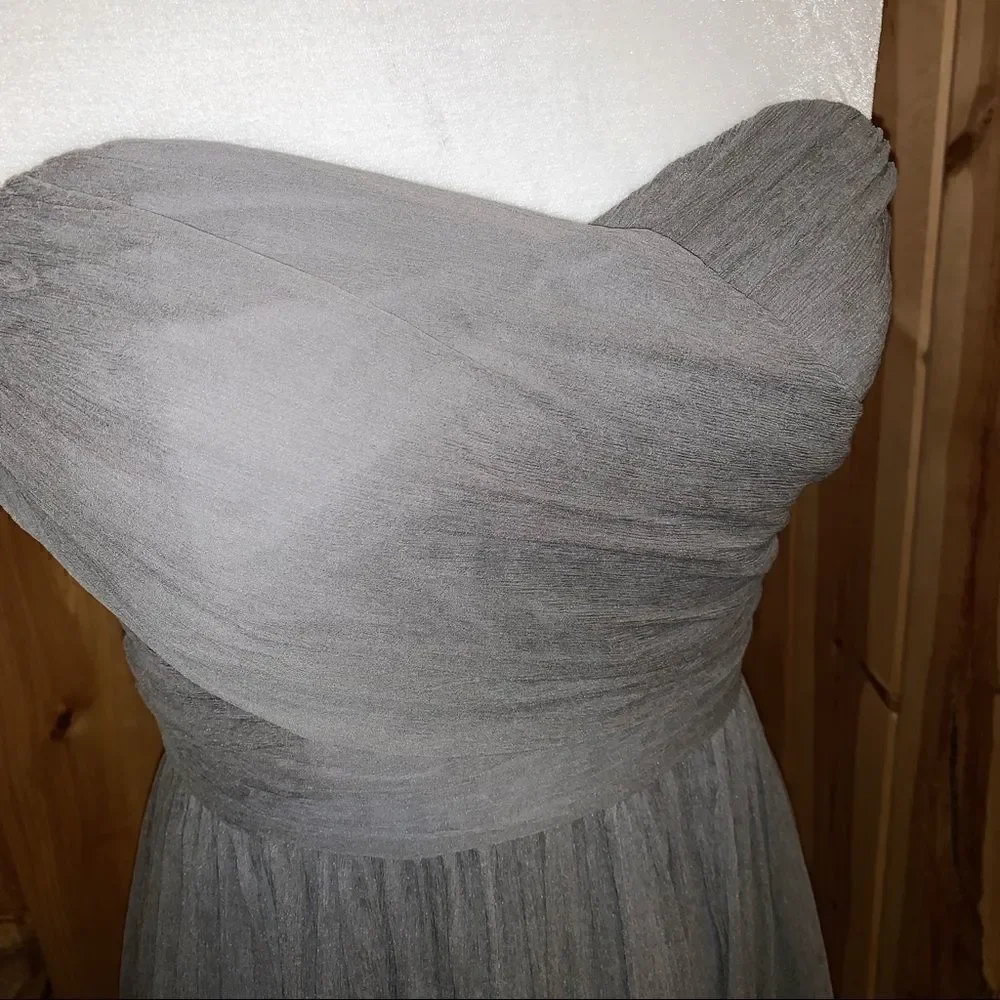 J. Crew gray strapless Arabelle short dress 6P